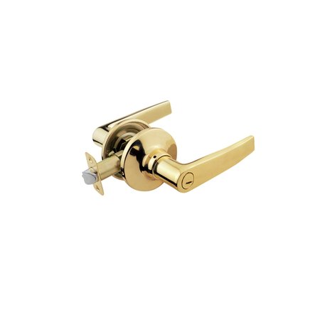 PREMIER LOCK Privacy Door Lever Lock Set, Polished Brass LEVPR01